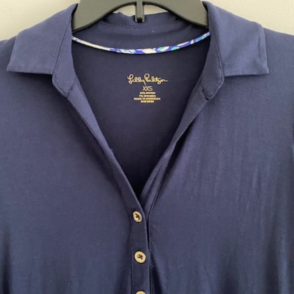 NWOT Lilly Pulitzer Ansley UPF 50 Polo Shirt Dress, XXS, Navy Blue - Picture 5 of 9